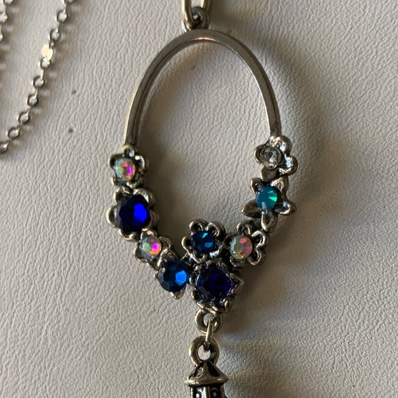 Necklace Lighthouse with blue crystals - Picture 9 of 10